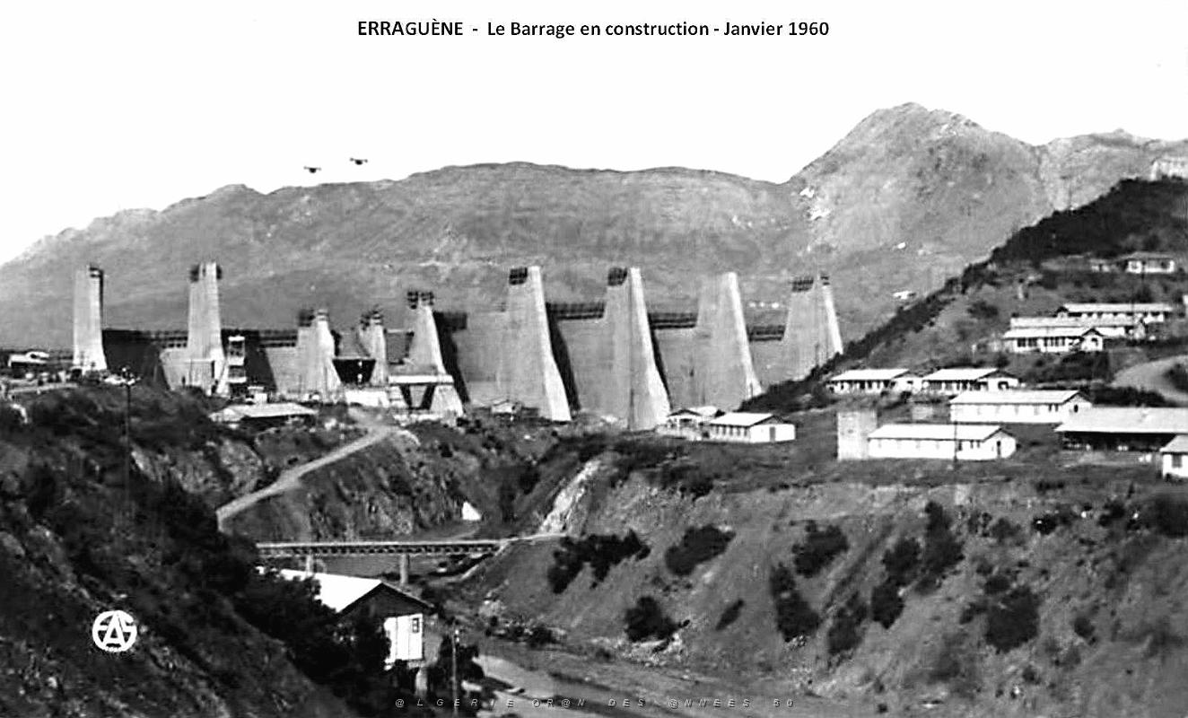 Erraguene - Barrage vue d'aval- Janvier 1960.jpg